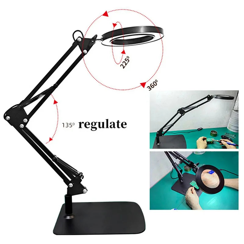 72 LED 10X Illuminated Magnifier Table Lamp
