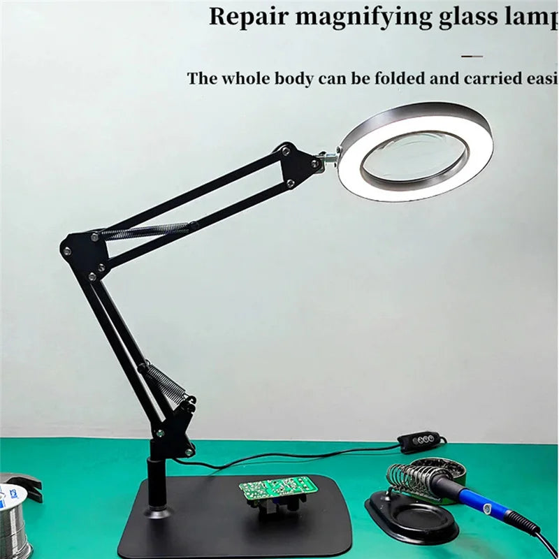 72 LED 10X Illuminated Magnifier Table Lamp