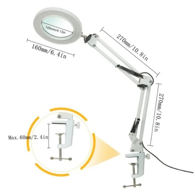 72 LED 10X Illuminated Magnifier Table Lamp