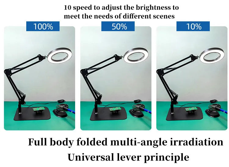 72 LED 10X Illuminated Magnifier Table Lamp