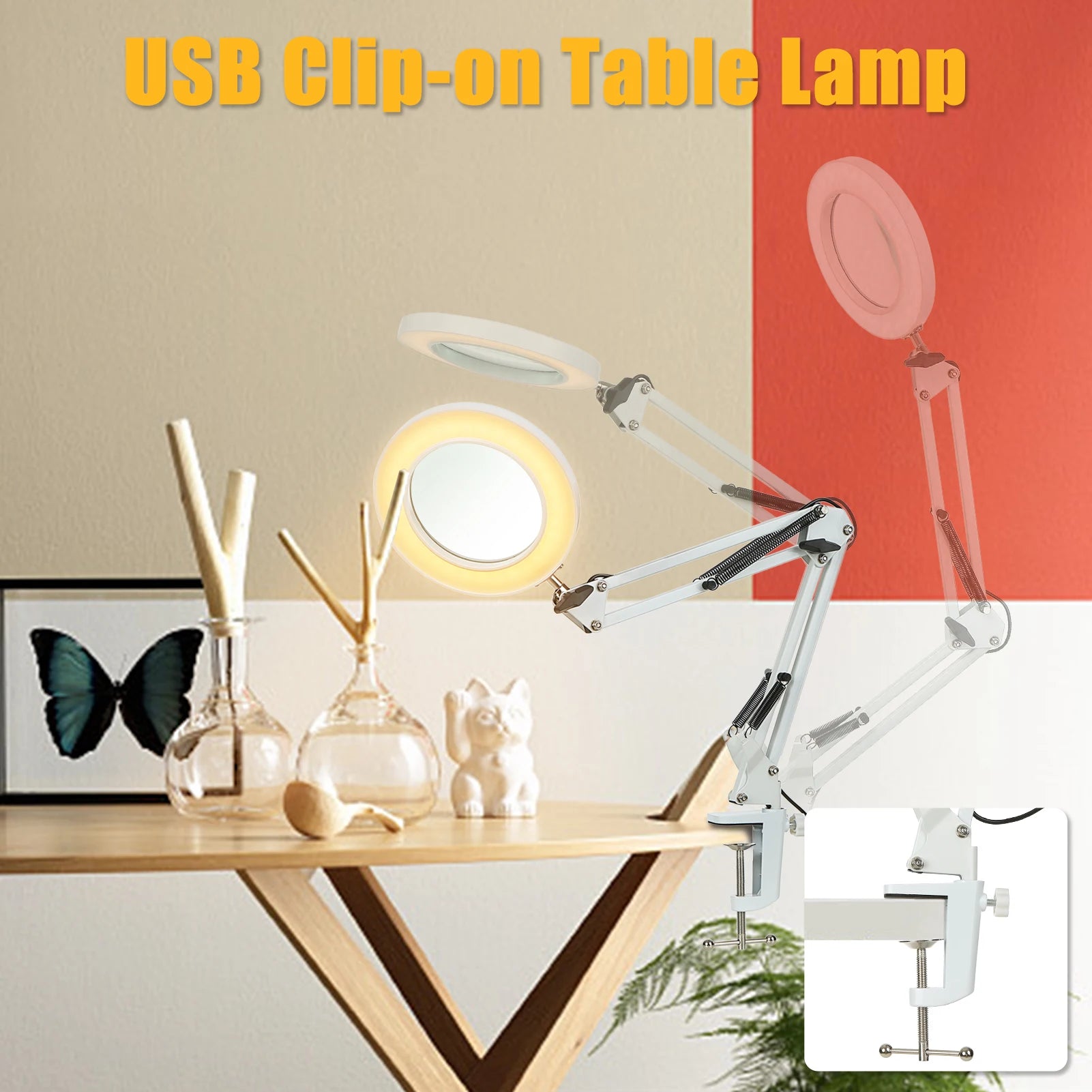 72 LED 10X Illuminated Magnifier Table Lamp