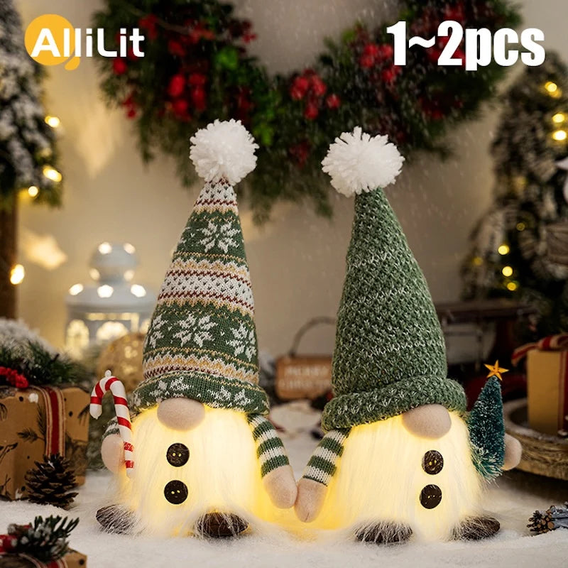 Glowing Knitted Gnome Doll with LED Night Light