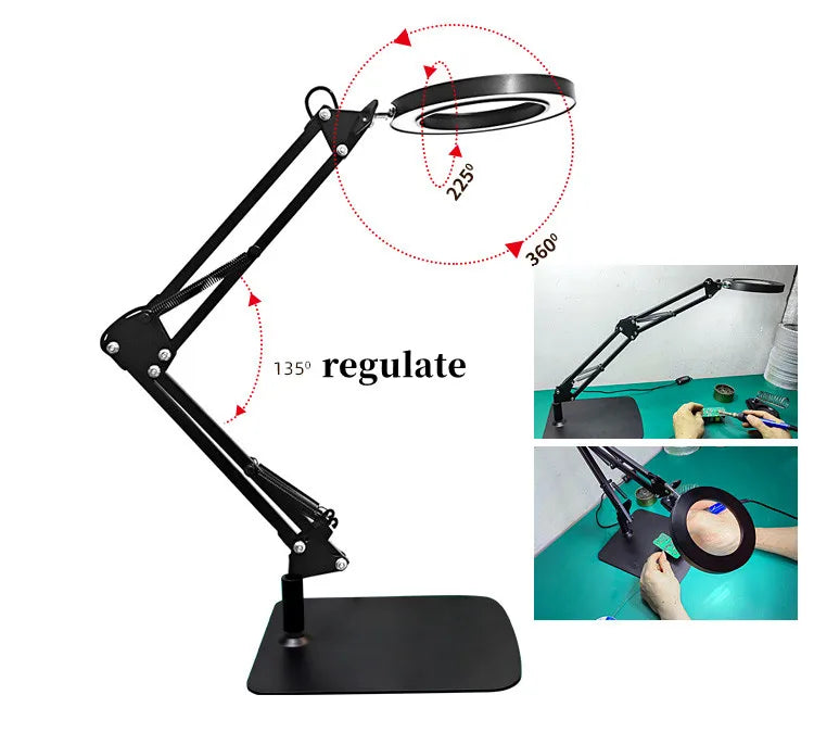 72 LED 10X Illuminated Magnifier Table Lamp