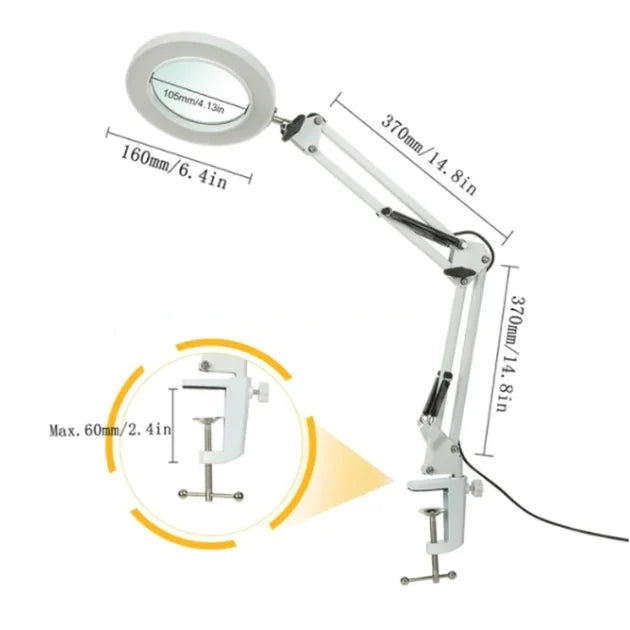 72 LED 10X Illuminated Magnifier Table Lamp