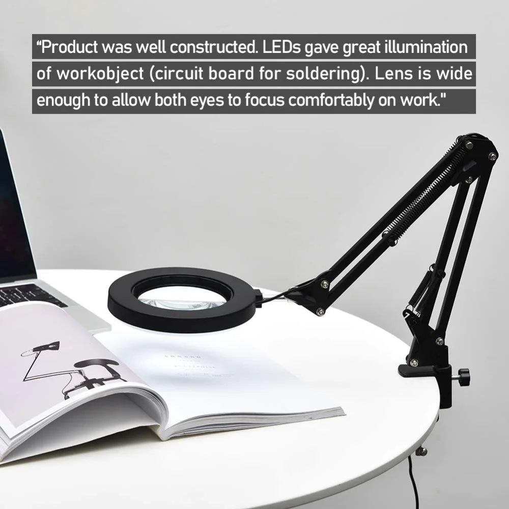 72 LED 10X Illuminated Magnifier Table Lamp