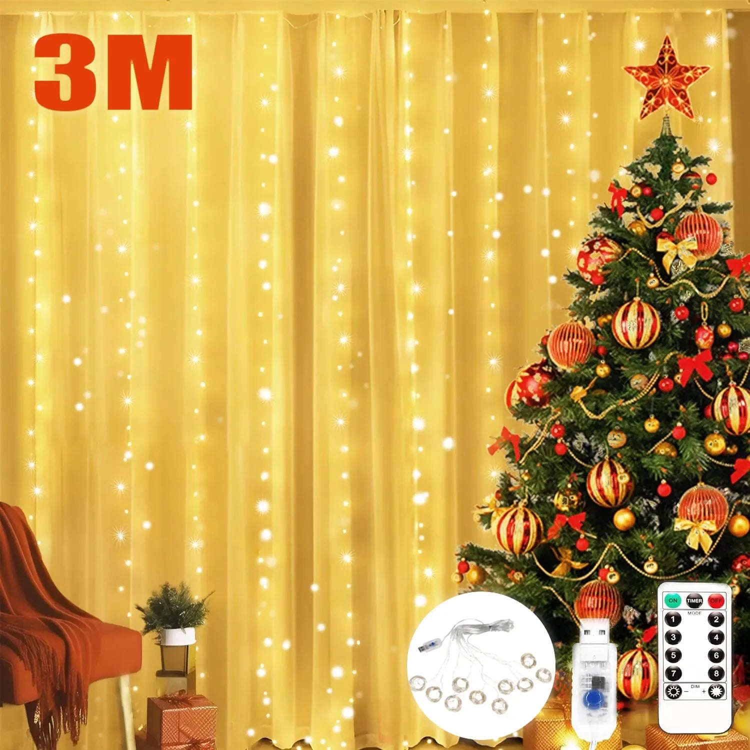 LED Curtain Fairy String Lights