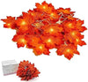 Fall Maple Leaves String Lights, Thanksgiving Day, Halloween, Home, Christmas, Outdoor, Garden Decoration