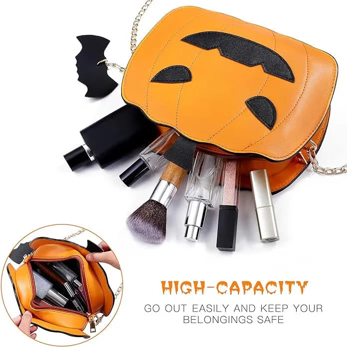 Pumpkin Shoulder Bag Halloween Devil Devil Shoulder Bag PU Leather Handbag