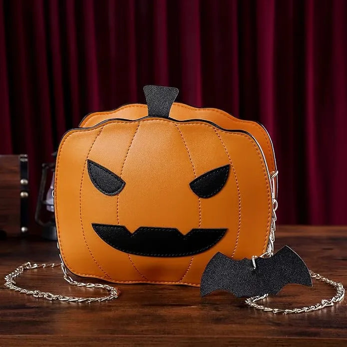 Pumpkin Shoulder Bag Halloween Devil Devil Shoulder Bag PU Leather Handbag