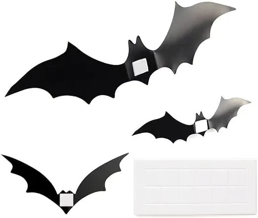 Halloween party wall stickers 3D decorative bat 12 pieces