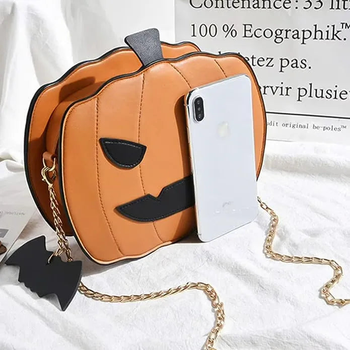 Pumpkin Shoulder Bag Halloween Devil Devil Shoulder Bag PU Leather Handbag