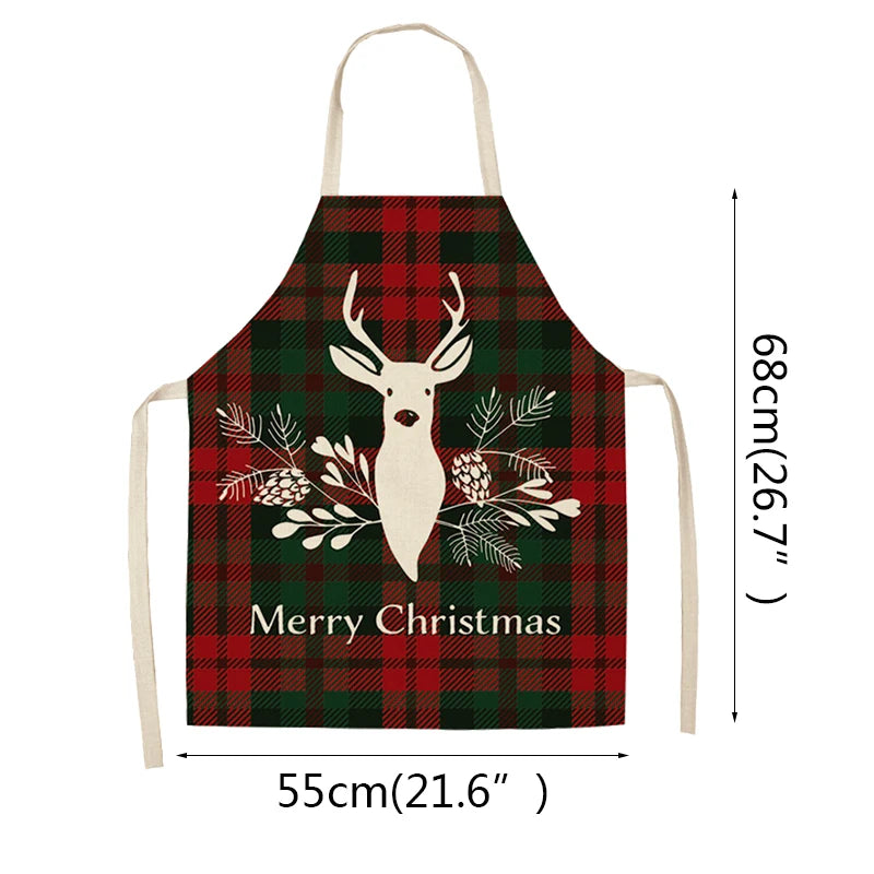 Linen Merry Christmas Apron