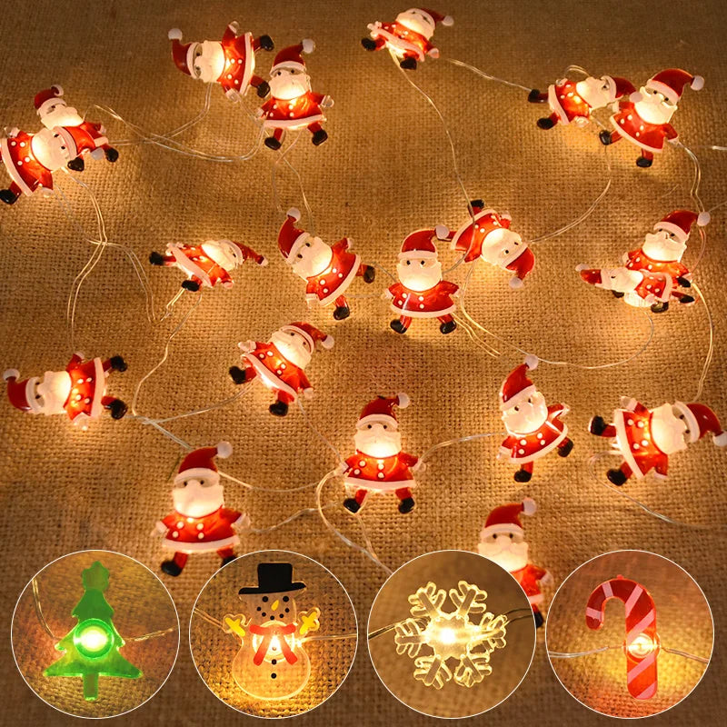 Santa Snowflake LED Light String