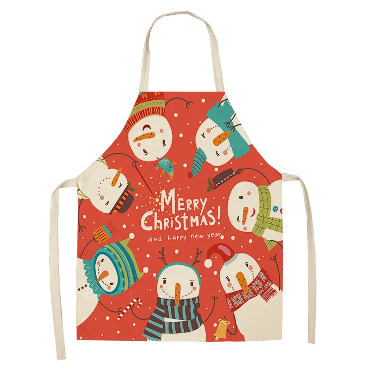 Linen Merry Christmas Apron