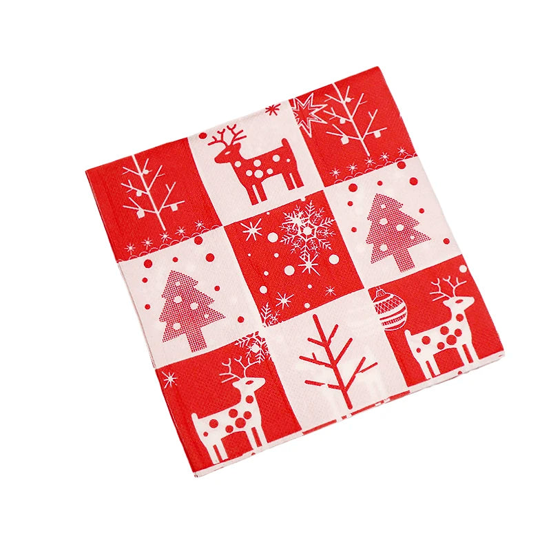 Santa, Snowman & Merry Christmas  Paper Napkins