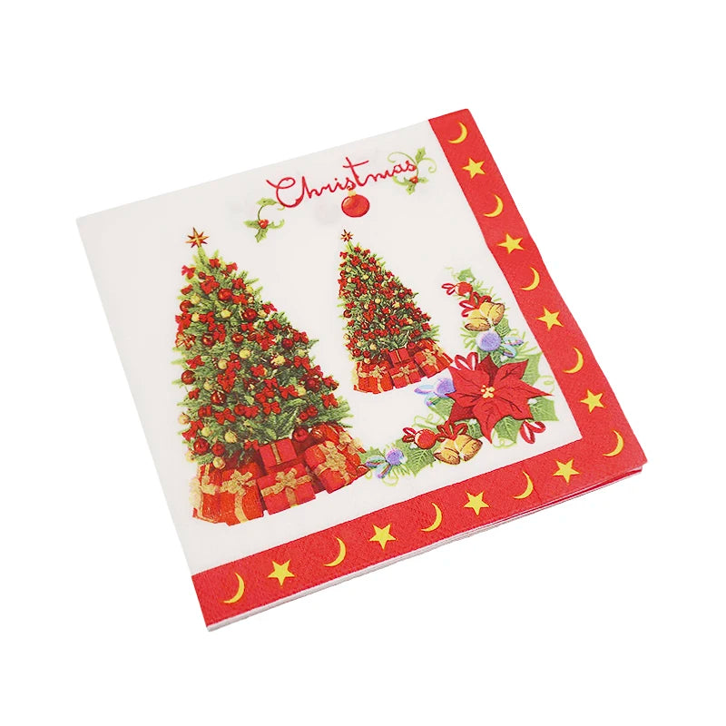 Santa, Snowman & Merry Christmas  Paper Napkins