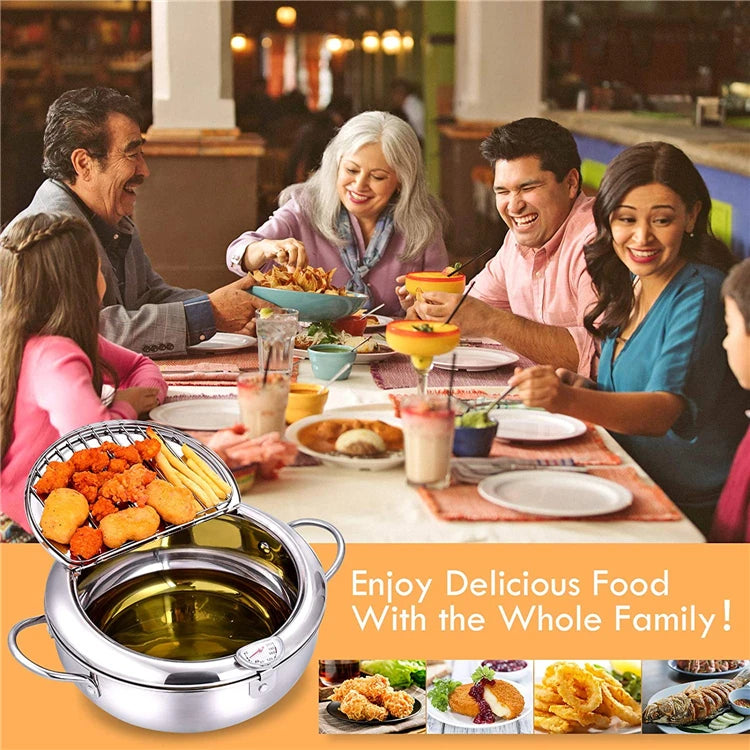 Stainless Steel Tempura Japanese Deep Frying Pot