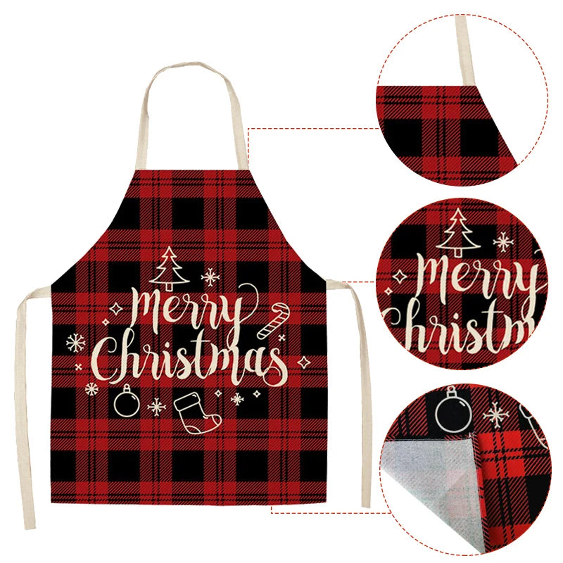 Linen Merry Christmas Apron