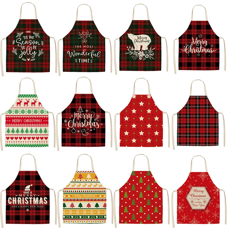 Linen Merry Christmas Apron