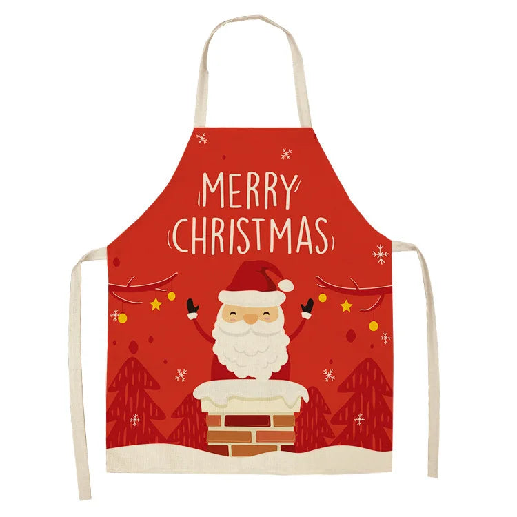 Linen Merry Christmas Apron