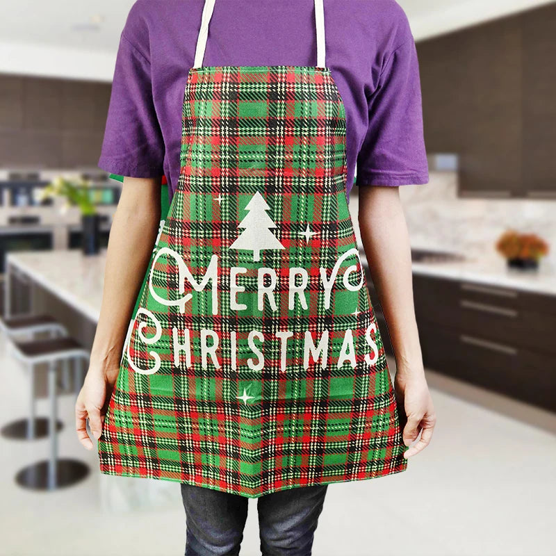 Linen Merry Christmas Apron