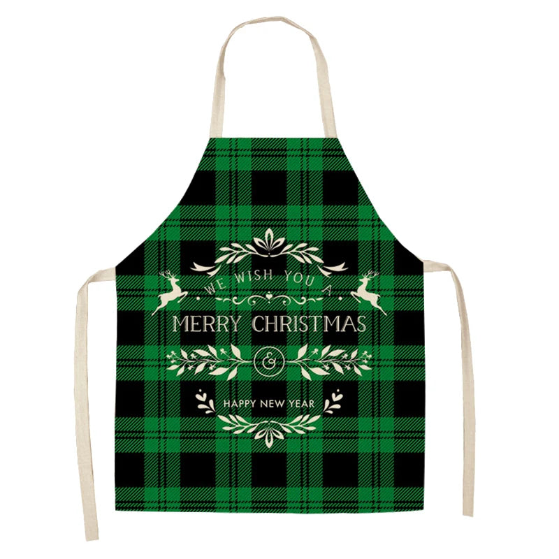 Linen Merry Christmas Apron