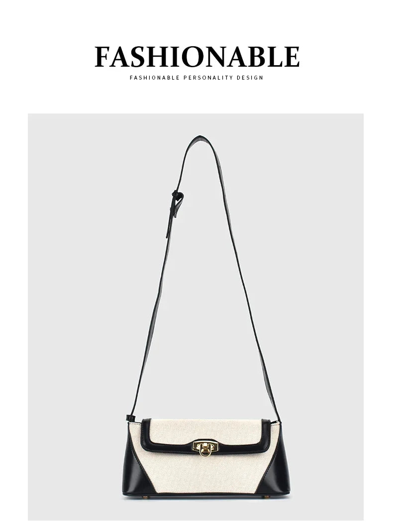 Nichedesign Color Block French Bread Shoulder Bag