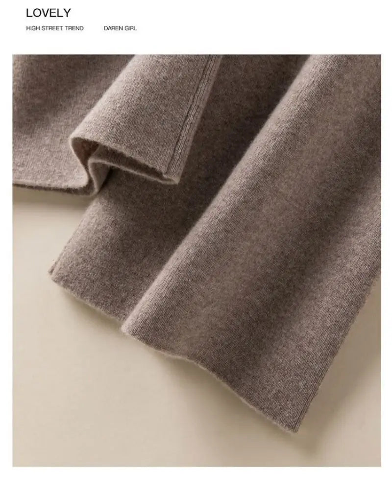 Women’s Thick Knitted High-Waist Straight Pants