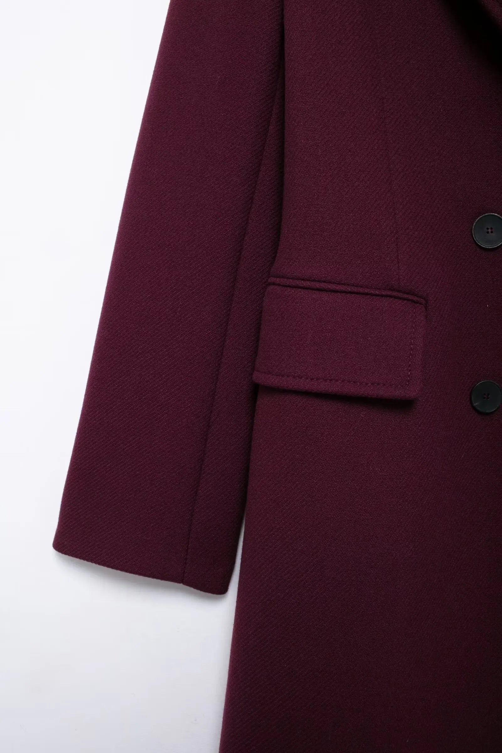 Women's Burgundy Woolen Coat