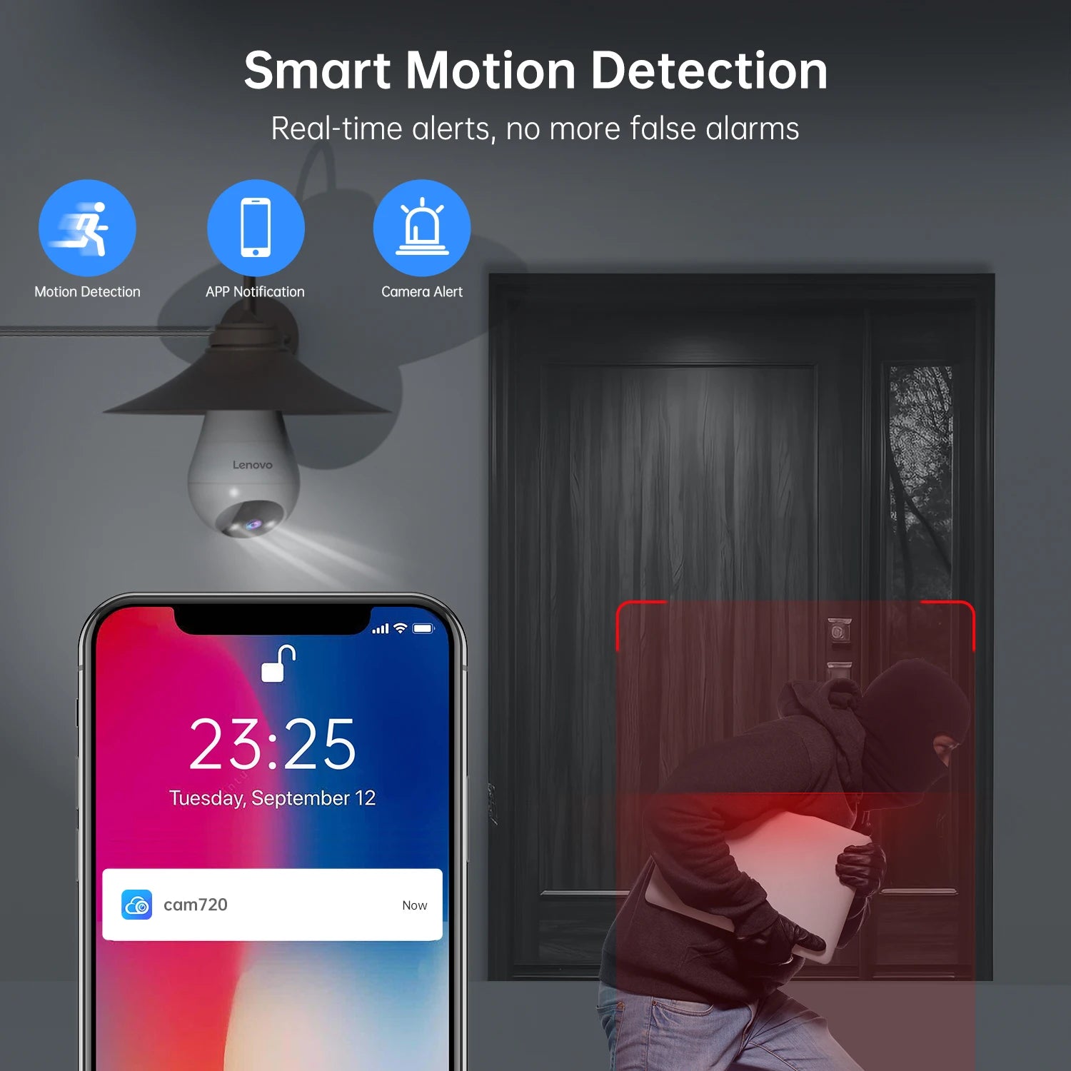 Lenovo WiFi E27 Bulb Surveillance Camera