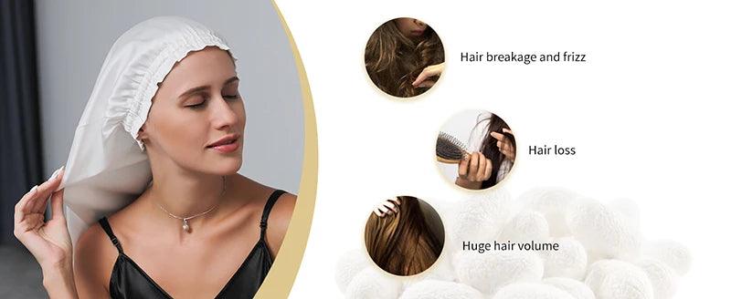 Silk Long Hair Wrap Bonnet  Night Sleeping Cap