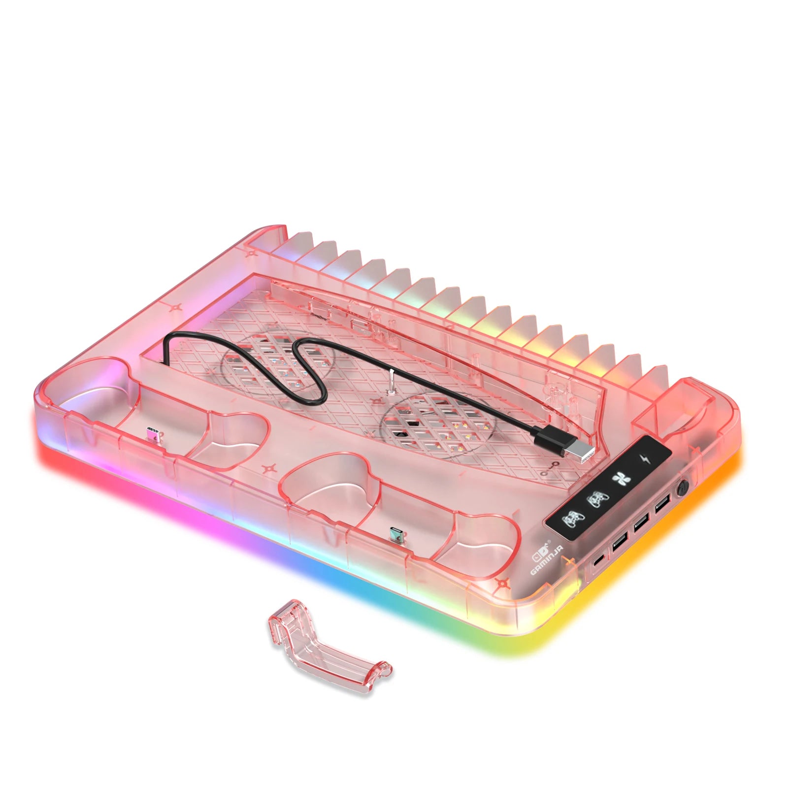 P58 RGB Cooling Stand Slim Console & Gamepad Charging Dock