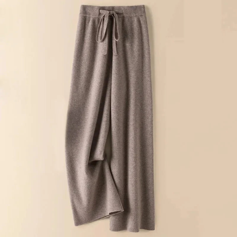 Women’s Thick Knitted High-Waist Straight Pants
