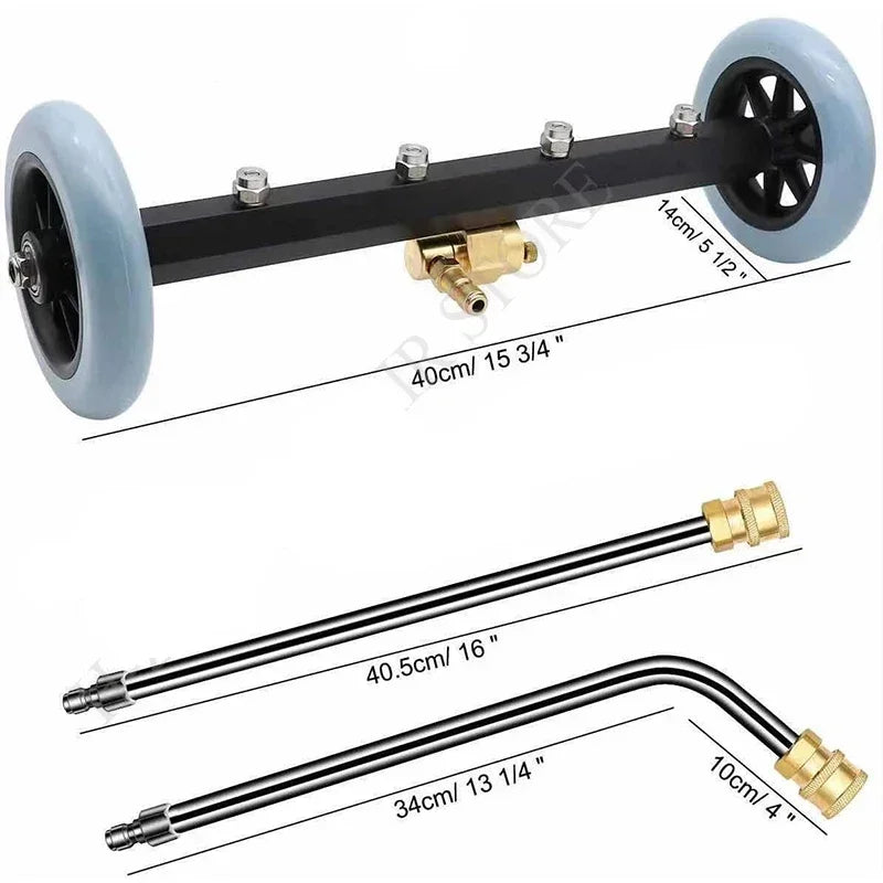 16-Inch Electric Water Broom with Extension Rods Car High-Pressure Washer