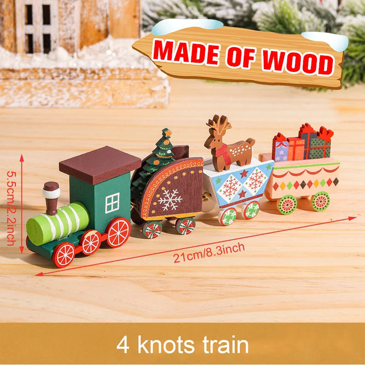 Wooden Christmas Train Ornament