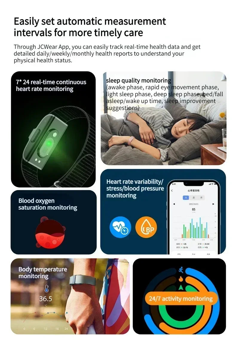 Smart Fitness Tracker Bracelet Heart Rate Blood Pressure & Pedometer