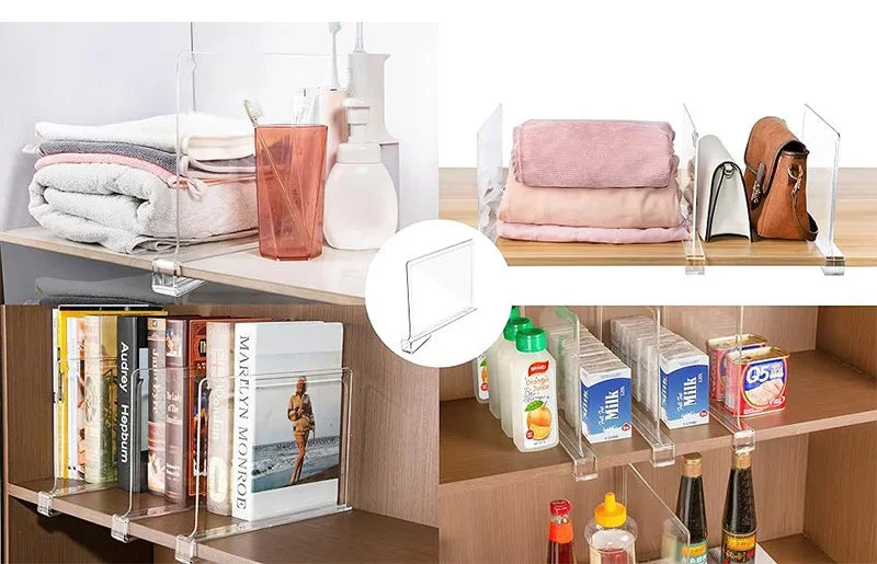 Transparent Closet Shelf Dividers Wardrobe Organizer