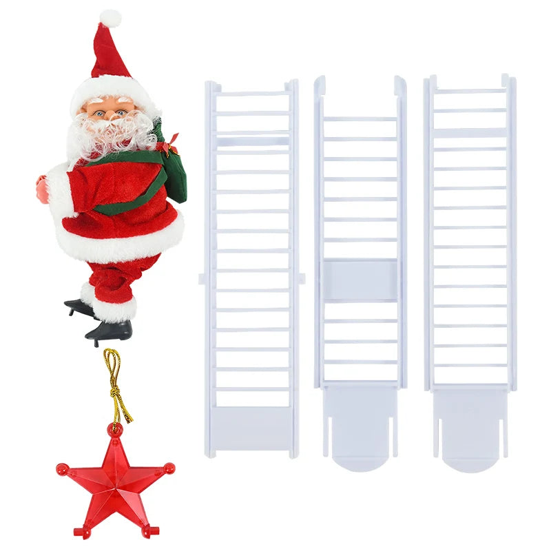 Santa Claus Climbing Ladder