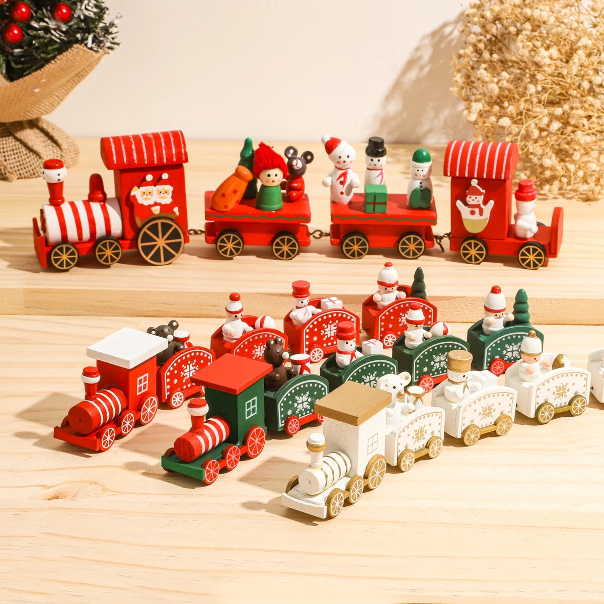 Wooden Christmas Train Ornament