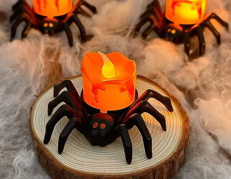 Halloween LED Glowing Spider Candle Lamp 🕷️🕯️