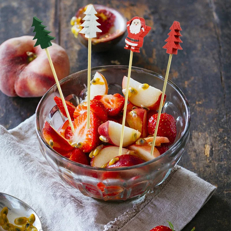 Christmas Fruit Skewer Toothpicks