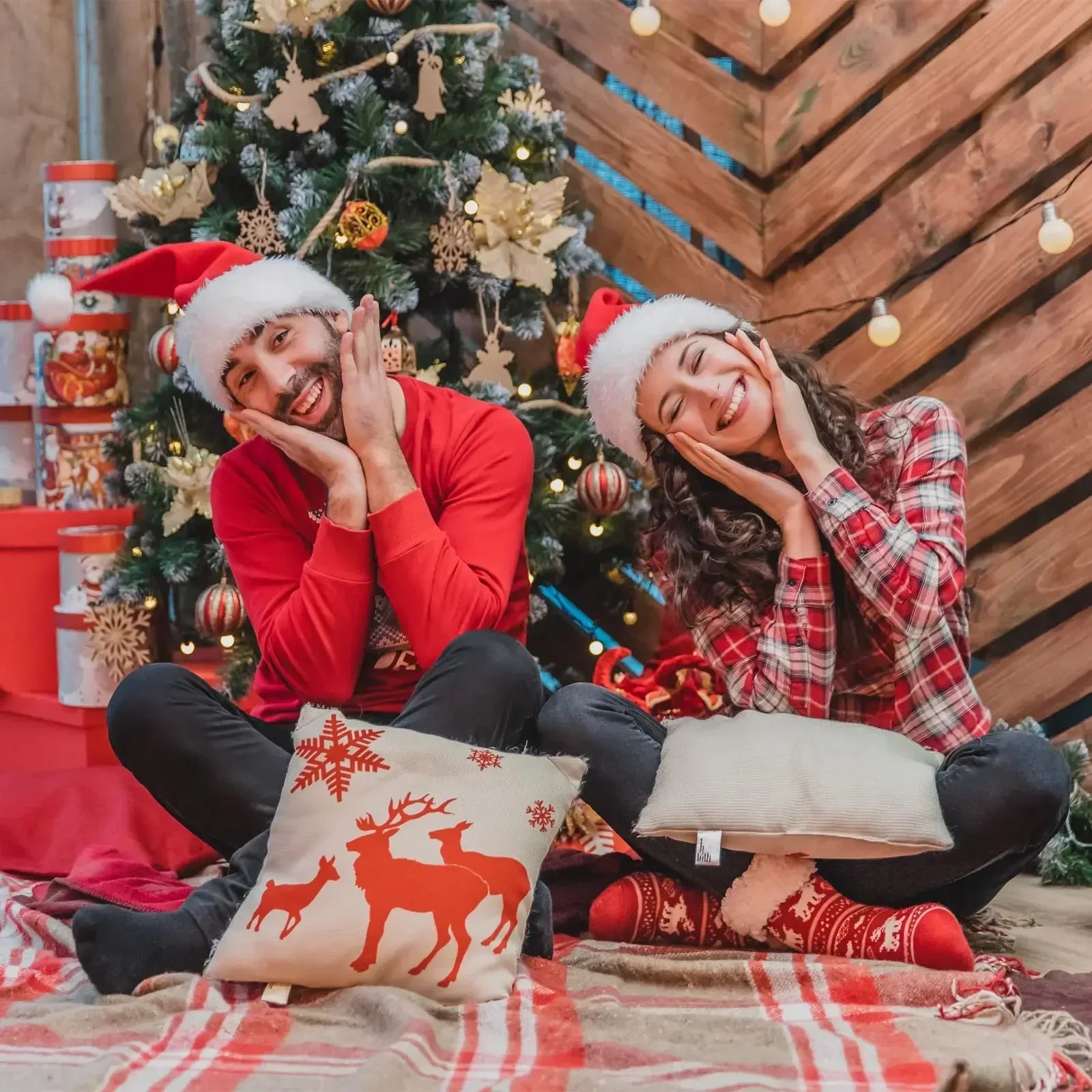 Plush Christmas Santa Hat for Adults & Kids