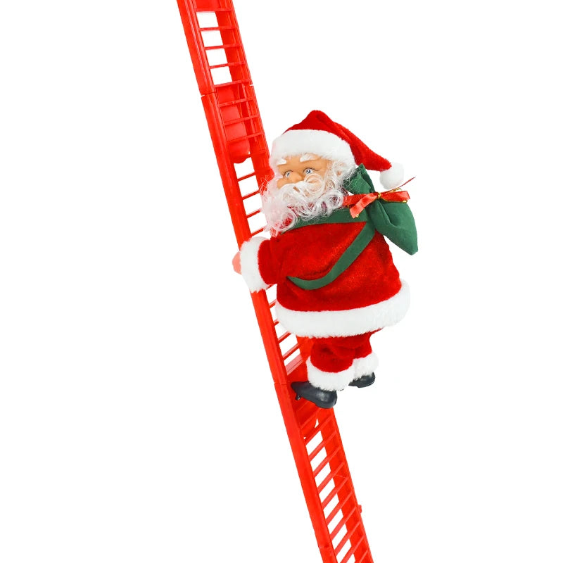 Santa Claus Climbing Ladder