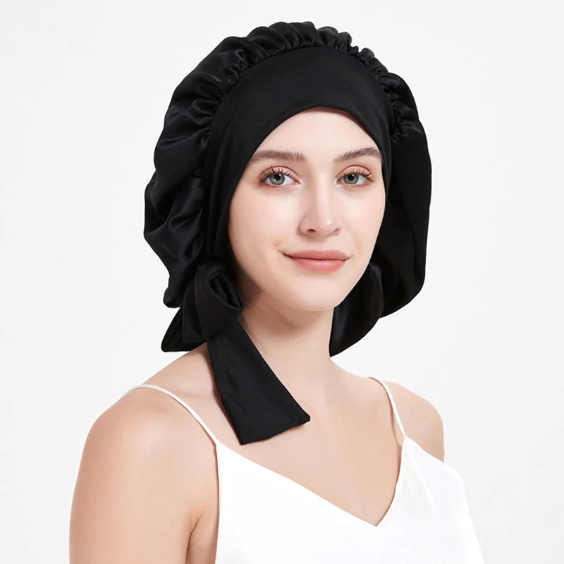 Silk Bonnet Large Sleeping Cap for Hair Care