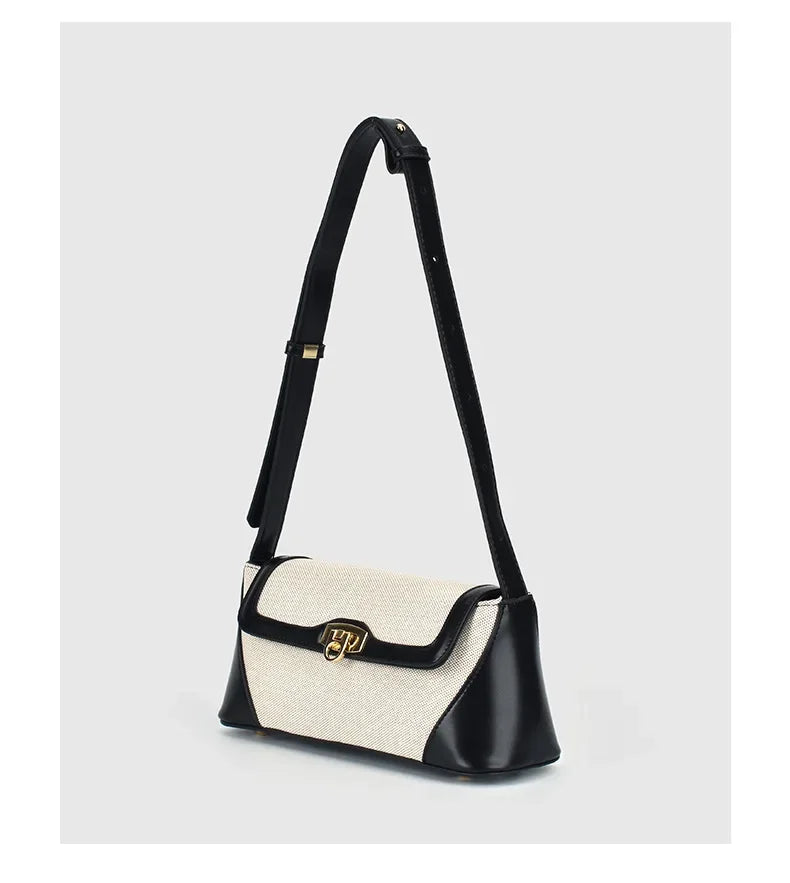 Nichedesign Color Block French Bread Shoulder Bag