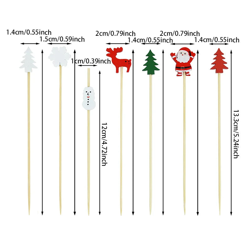 Christmas Fruit Skewer Toothpicks