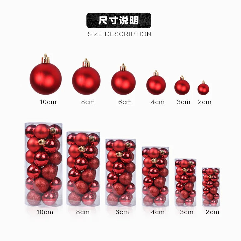 24PC 8CM Christmas Ball Ornaments Set