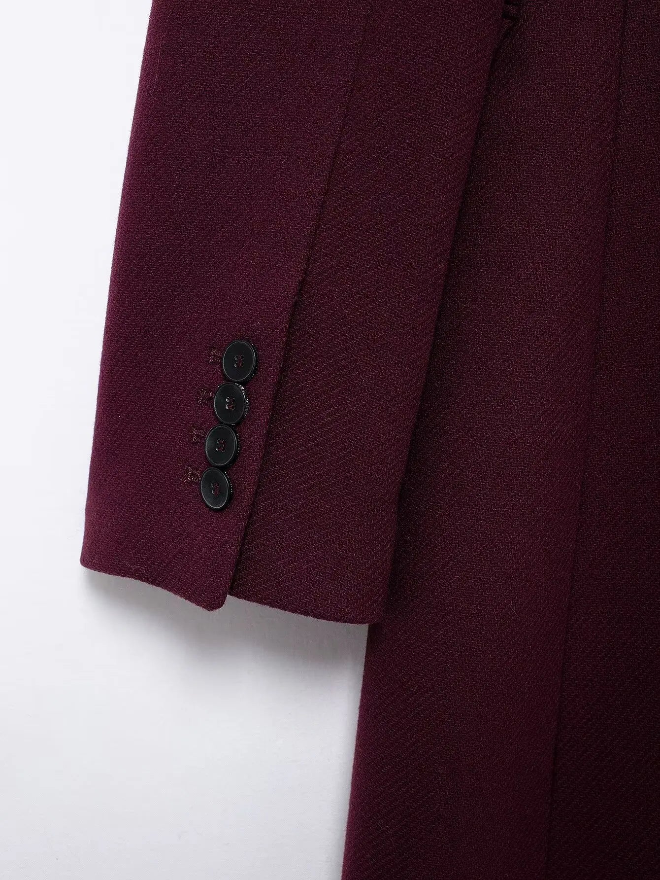 Women's Burgundy Woolen Coat