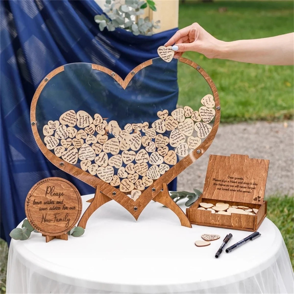 Personalized Wood Guest Book Alternative Wedding & Bridal Shower Table Decor