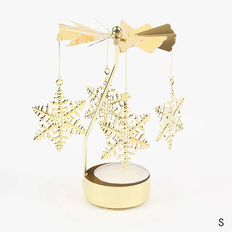 Gold Metal Carousel Rotating Candle Stand